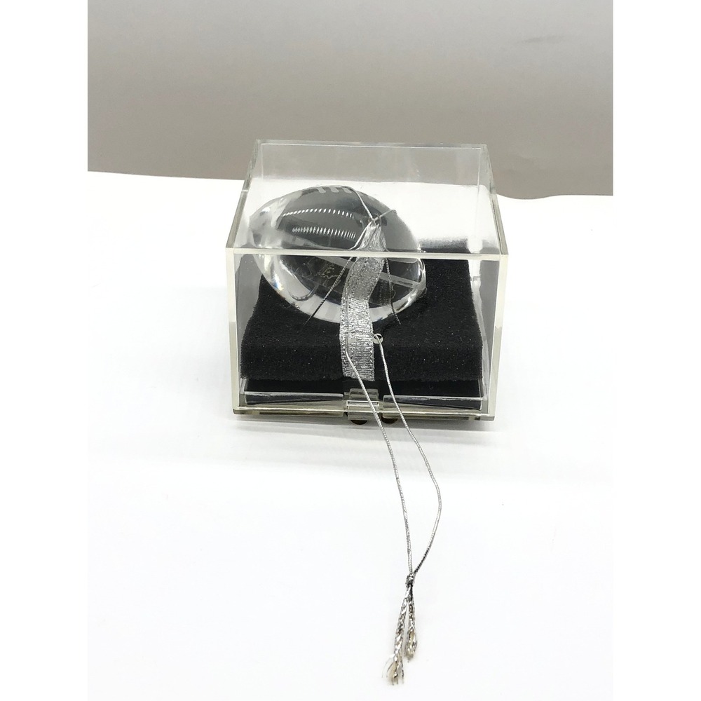 livingQUARTERS Hand Cut Crystal Football Ornament in Keepsake Box Clear Sports